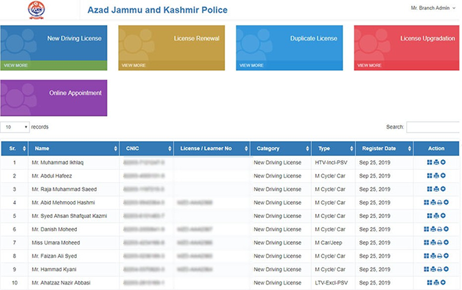 Digital Transformation of Driving License Management in AJ&K